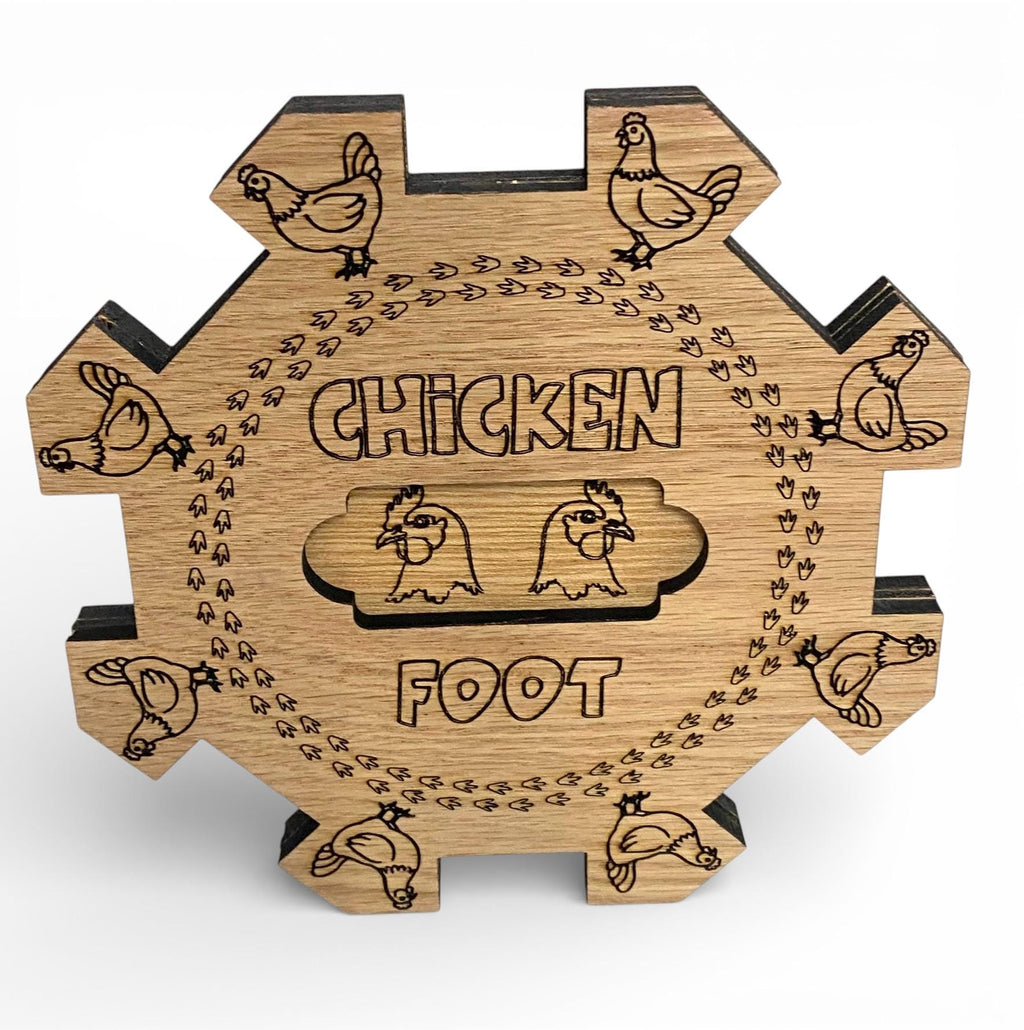 Mexican Train/Chicken Foot Reversible Domino Hub: Laser Engraved Wood