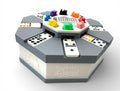 Mexican Train Push Hub - Compact Game Play and Storage System - With 8 Trains