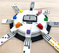 Mexican Train Hub with Flip-up Trains - Unique Design - 8, 10, or 12 Player Train Station